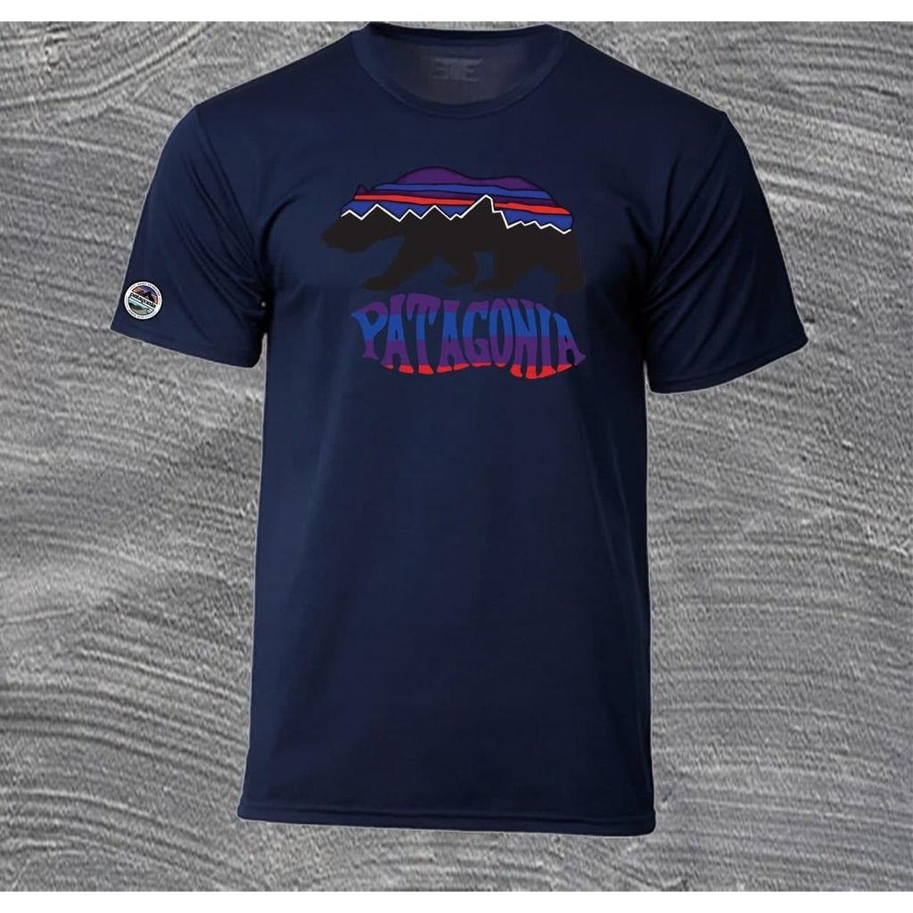 Bear Printed outdoor Men's Long-Sleeved Home Water Trout Responsibili-Tee