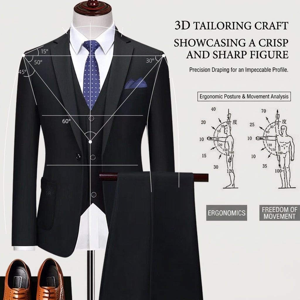 Classic Men's Slim Fit 2-Piece Suit Set | Smart Casual Business Blazer & Formal Dress Pants