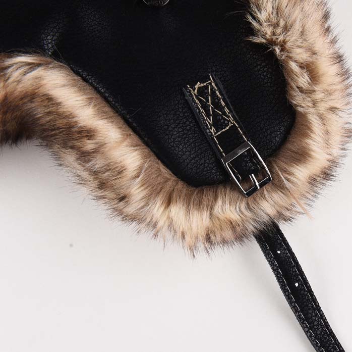 Men's Leather Thick Plush Ear Protection Thunder Hat