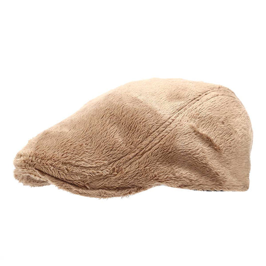 Unisex Vintage Plush Fleece Forward Hat Warm Beret