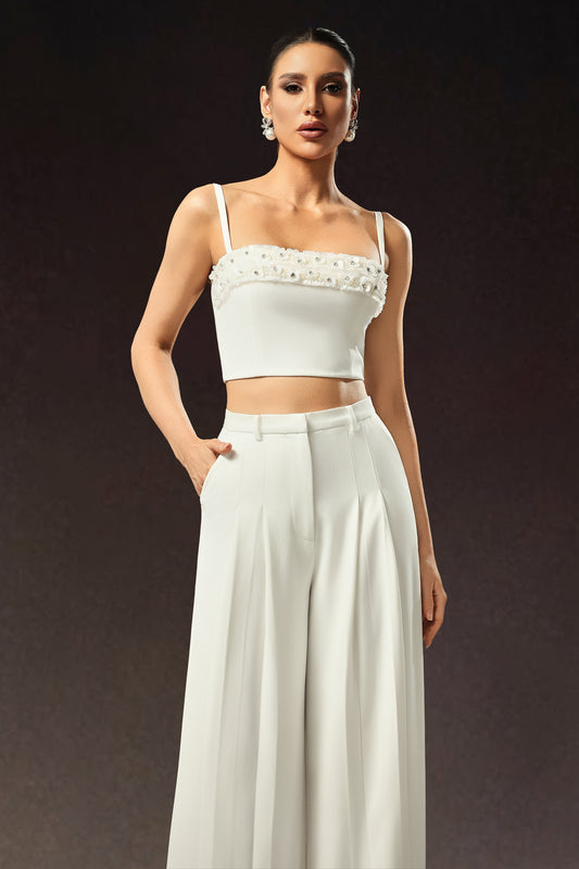 Zaysha Ärmelloses Diamantblumen-Maxikleid-Zweiteiler-Set