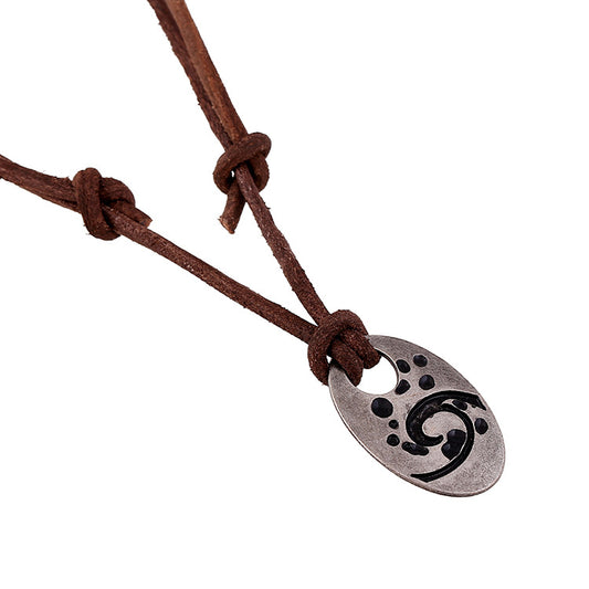 Men's Vintage Leather Cord Adjuster Necklace