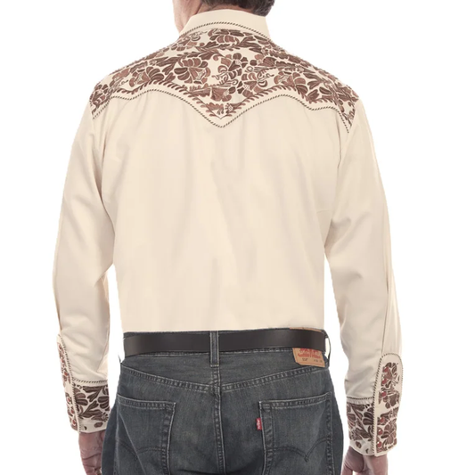 Men's Vintage Western Cowboy Print Shirt