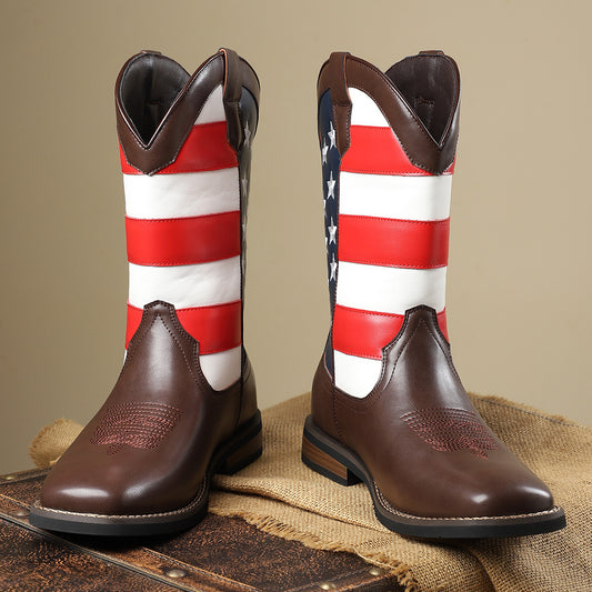 Patriotic American Flag Cowboy Boots For Festive Occasions