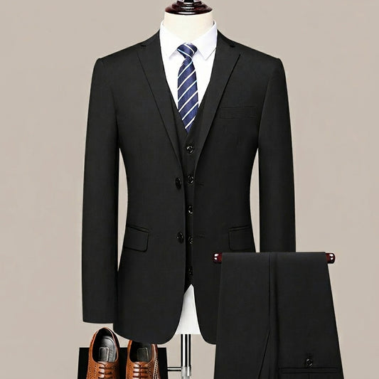 Classic Men's Slim Fit 2-Piece Suit Set | Smart Casual Business Blazer & Formal Dress Pants