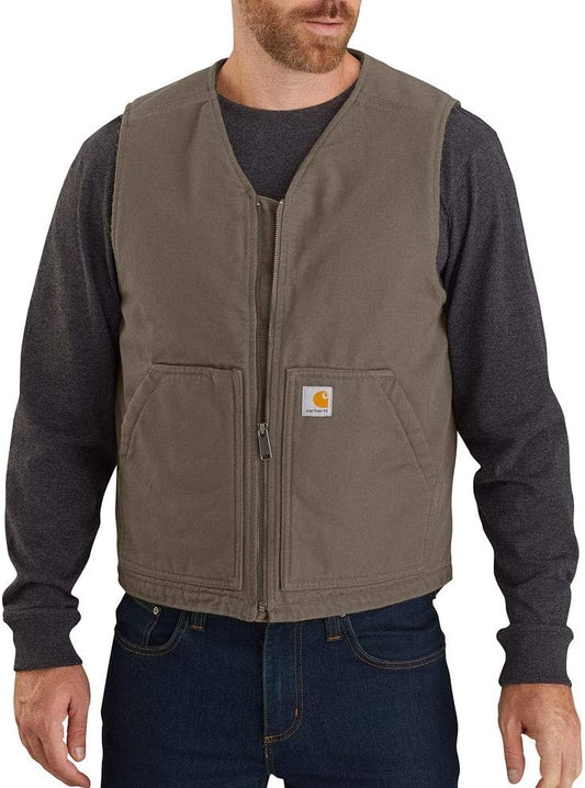 Carhartt Men's 104394 Washed Duck Vest - Sherpa Lined