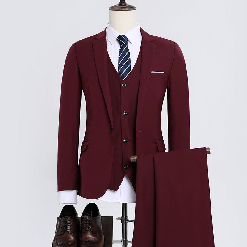 Modern Men's Slim Fit 2-Piece Suit Set | Sharp One-Button Business Blazer & Formal Dress Pants