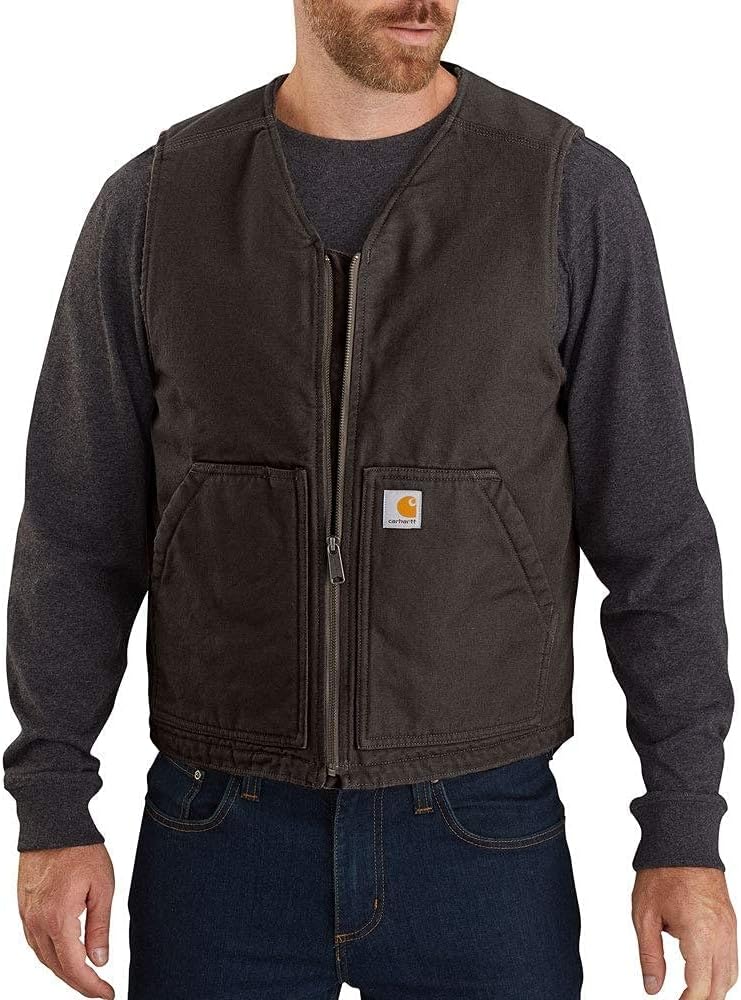 Carhartt Men's 104394 Washed Duck Vest - Sherpa Lined