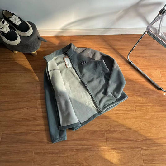 Men's Retro Pile Fleece Jacket outdoor Fleece Jacekt Coat