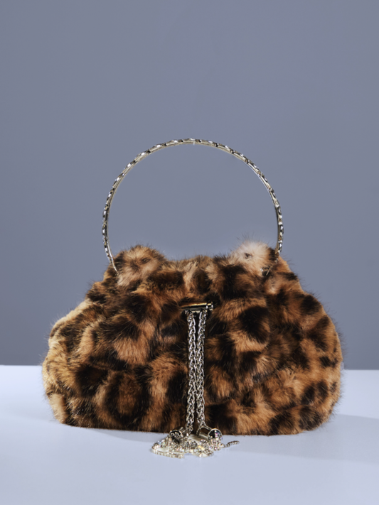 Adaja Leopard Faux Fur Bag