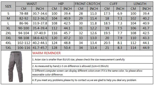 Kitanica Tactical Pants Multi-Pockets Protective Outdoor Training Pants 5 Colors