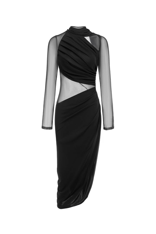 Piala Langarm-Midikleid mit Cut-Outs