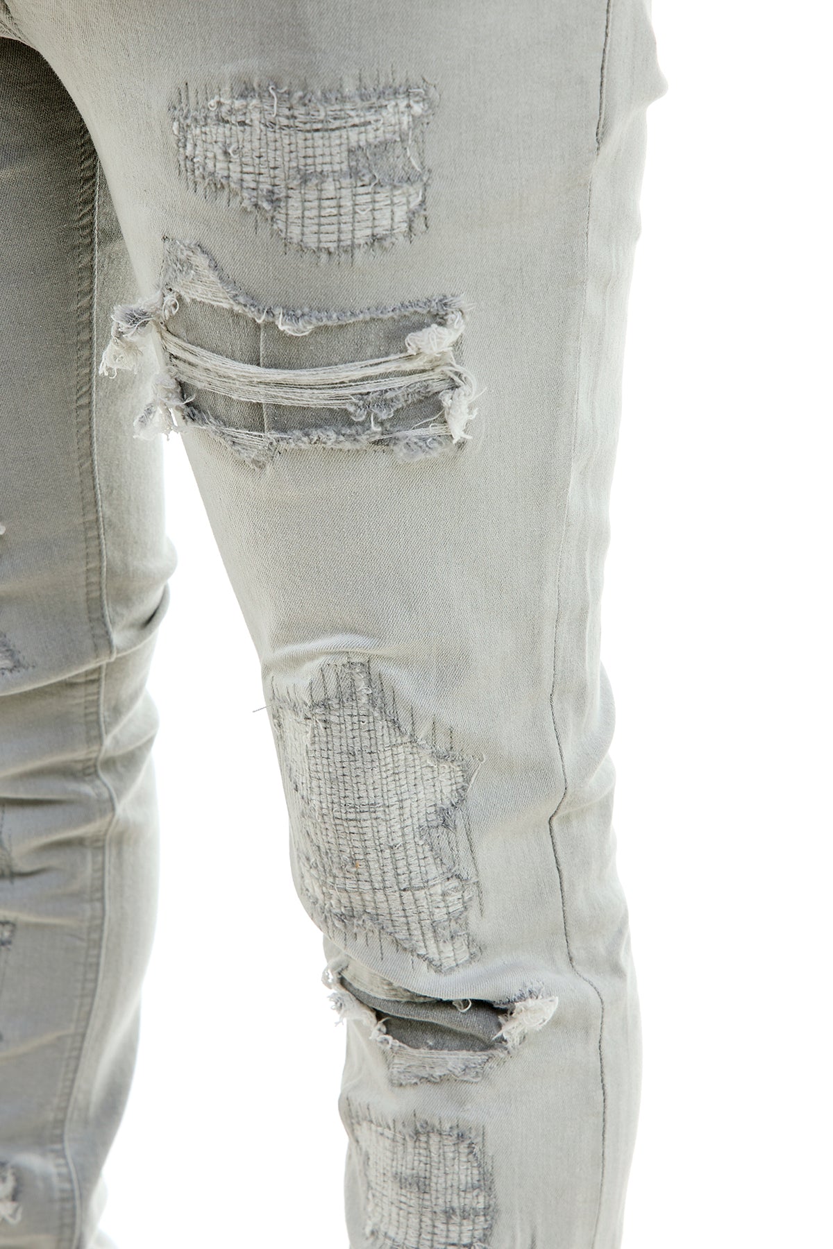 White Skinny Men's Stacked Jeans