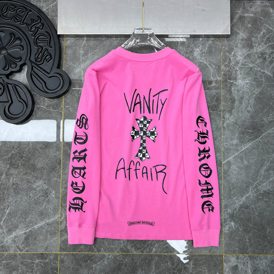 Chrome Hearts Long Sleeve Cotton T-Shirt Unisex Streetwear Loose Fit