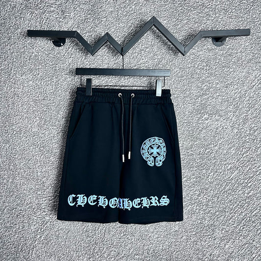 Summer New Crochet Drawstring Shorts Unisex Terry Fabric Street Fashion Original Cross