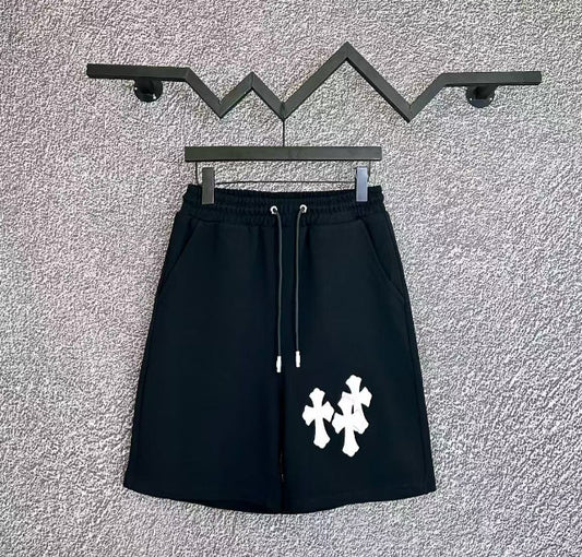 Summer New Crochet Heart Cotton Casual Drawstring Terry Fabric Shorts Unisex Factory Direct