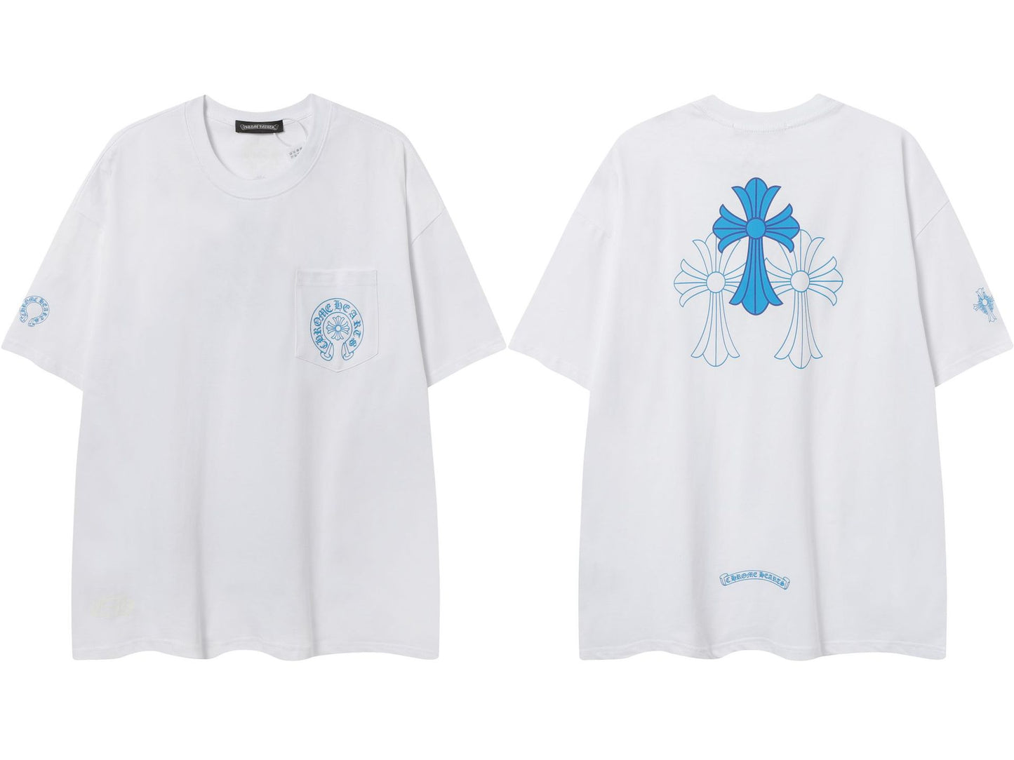 Chrome Hearts Cross Color Patch Print Short Sleeve T Shirt