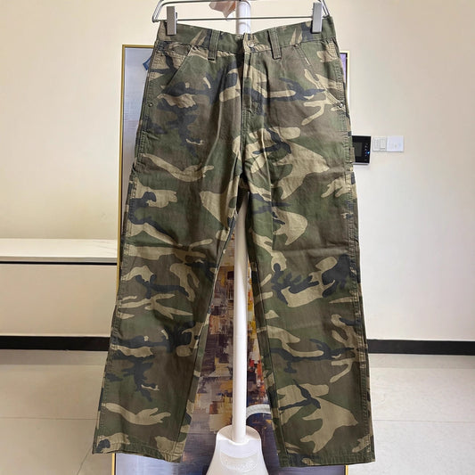 Carhartt Camo Carpenter Jeans High Quality Workwear Denim Pants for Men Casual and Durable