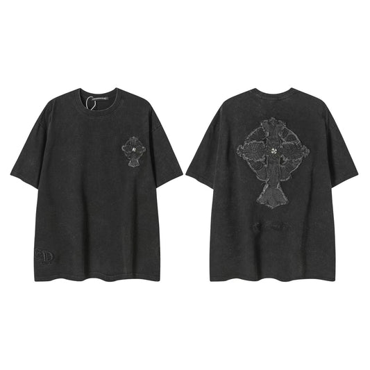 Chrome Hearts Cross Color Patch Print Short Sleeve T Shirt