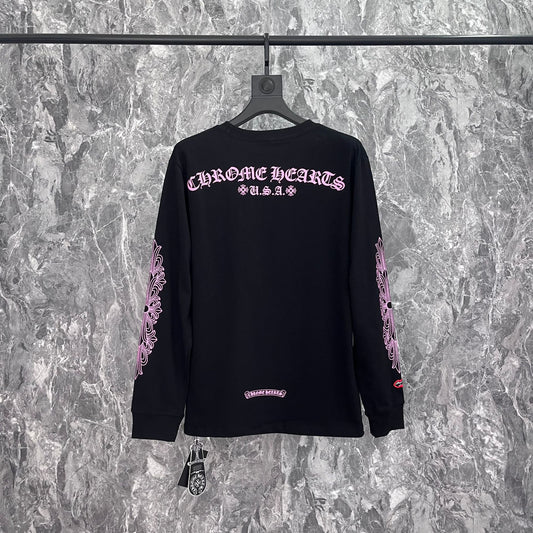 Chrome Hearts Long Sleeve Cotton T-Shirt Unisex Streetwear Loose Fit