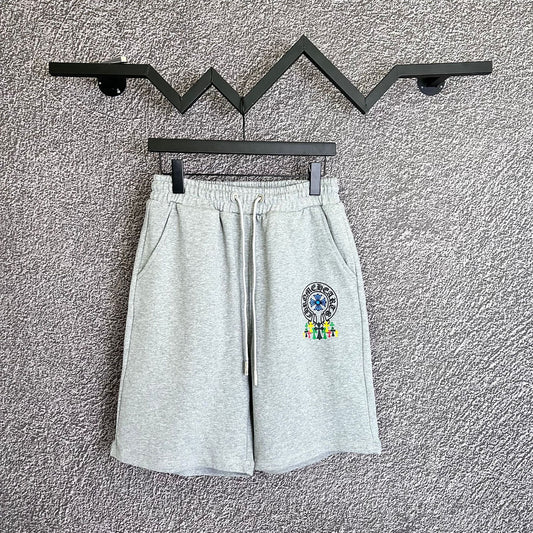 Summer New Crochet Casual Drawstring Terry Fabric Shorts Unisex Pure Cotton Streetwear