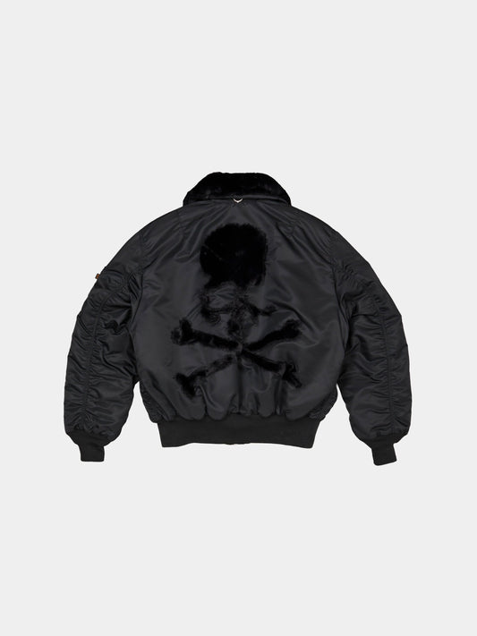ALPHA X MASTERMIND REVERSIBLE FAUX MOUTON B-15 FLIGHT JACKET