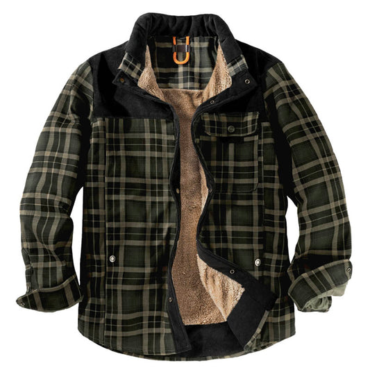Plus Size Plaid Shirt Fleece Winter Warm Cotton Jacket
