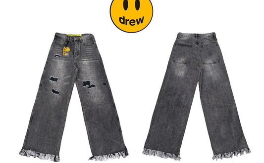 DREW house mini smiley face logging embroidery carpenter jeans unisex new top version