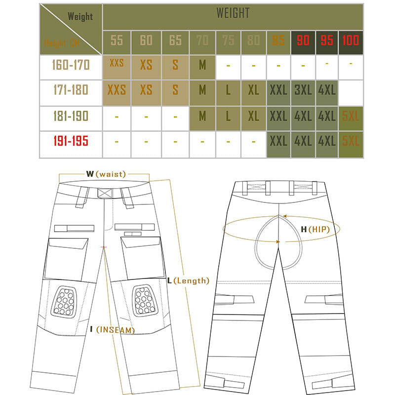 Herrenhosen Outdoor -Kampfhosen Tarnung Tarnung