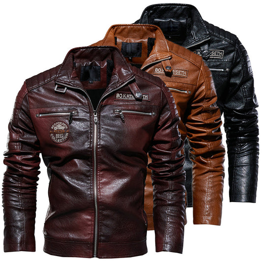 Mode moderne Motorrad -Männer -Lederjacke