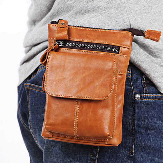 Casual Multi-Functional Leather Wallet Men's Waist Bag