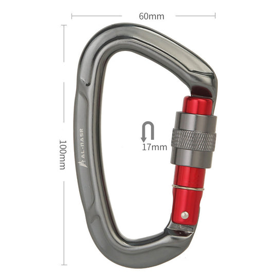 Auto Locking Climbing Carabiner Clips, Twist Lock, and Heavy Duty Carabiners for Rock Climbing, Rappelling, and Mountaineering, D Shaped
