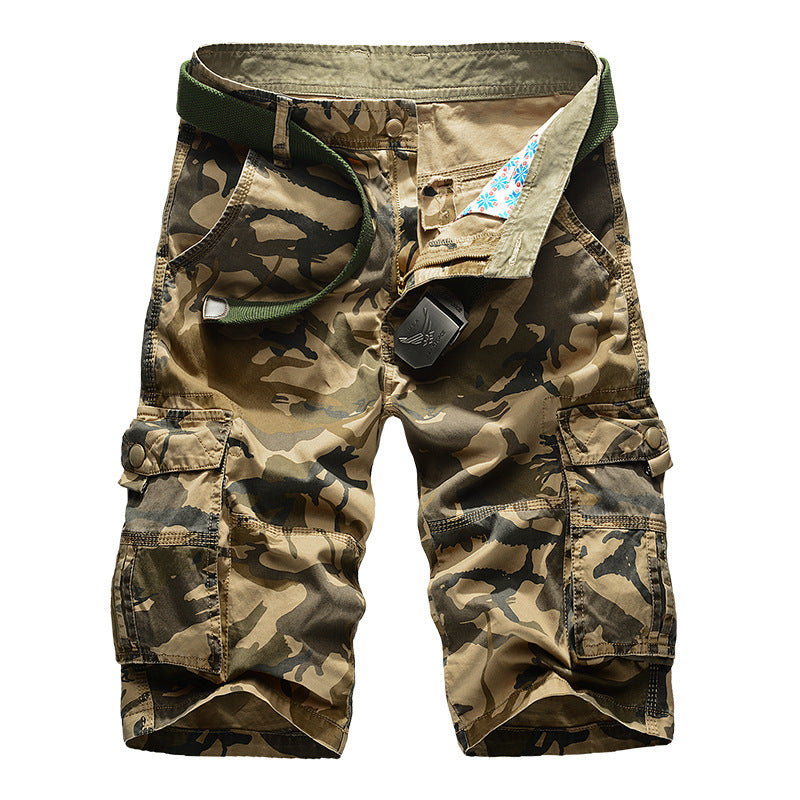 Casual Cotton Camo Multi-pocket Men Shorts