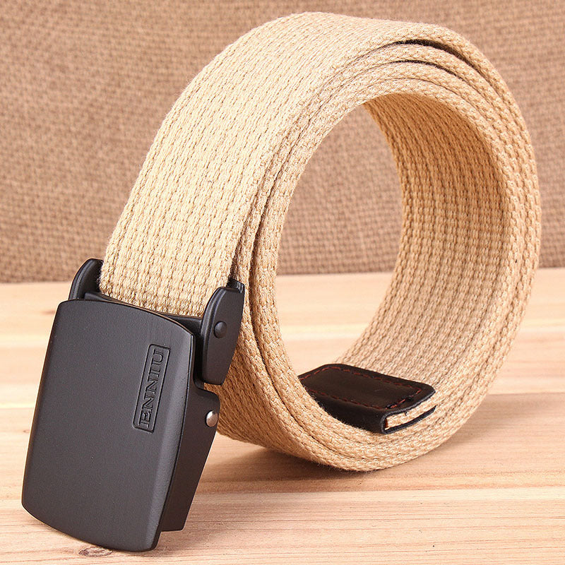Add Thicken Weave Canvas Cargo Men Belt - KINGEOUS