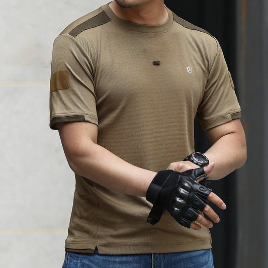 T-shirt de esportes respiráveis de esportes respiráveis para homens ao ar livre