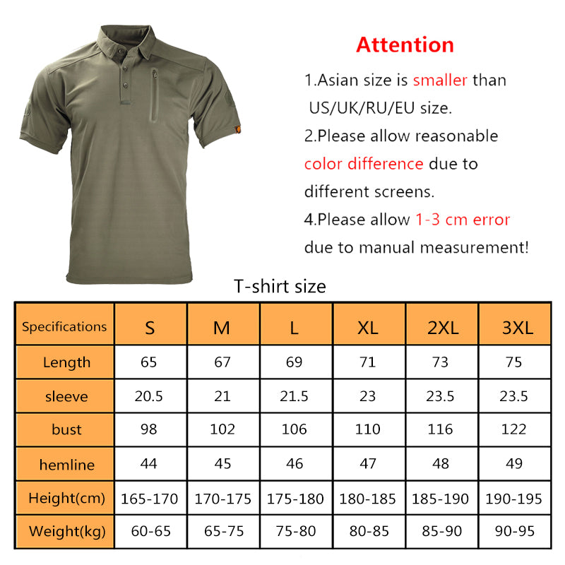 Tactical Camouflage Golf Tennis Lapel Men's T Shirts