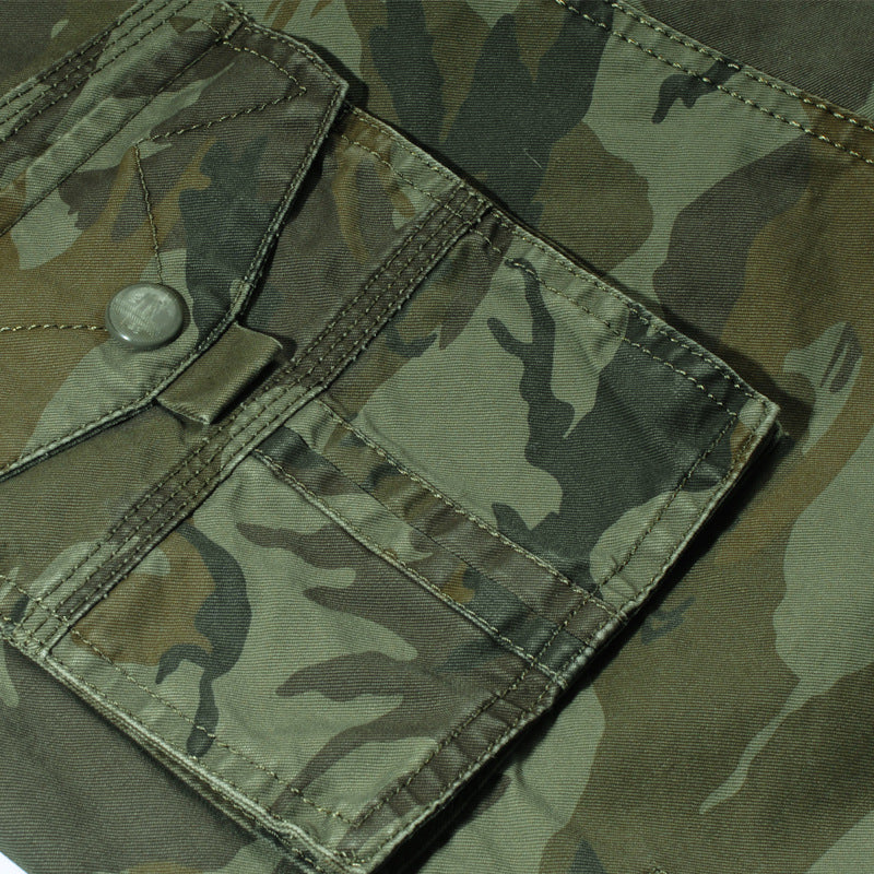 Casual Cotton Camo Multi-pocket Men Shorts