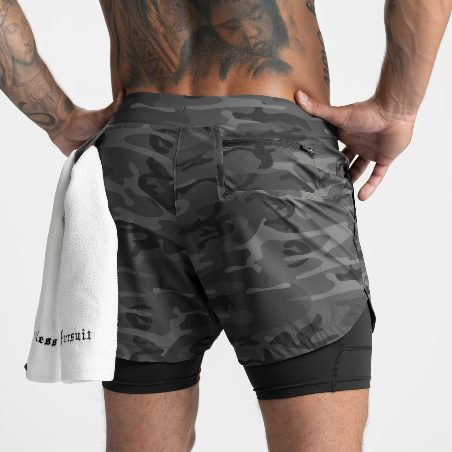 Outdoor Fitness Stretch Breathable Double Layer Men's Shorts