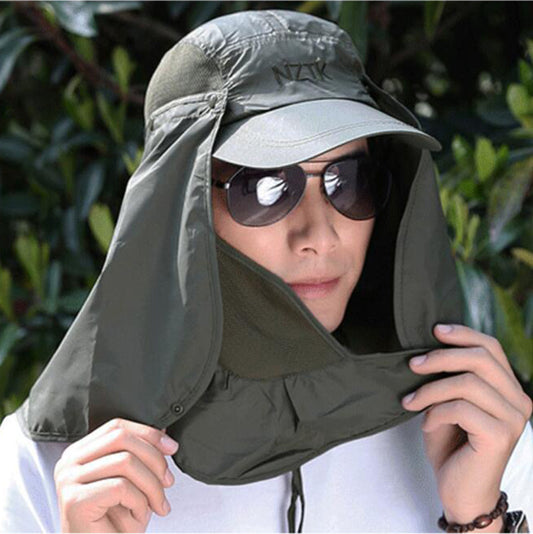 قبعة حماية من الأشعة فوق البنفسجية مقاومة لأشعة الشمس مع غطاء للوجه