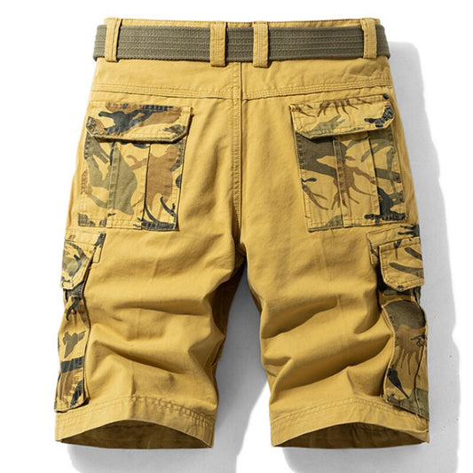 Overalls Casual Boys Camouflage Pocket Stitching Men's Shorts