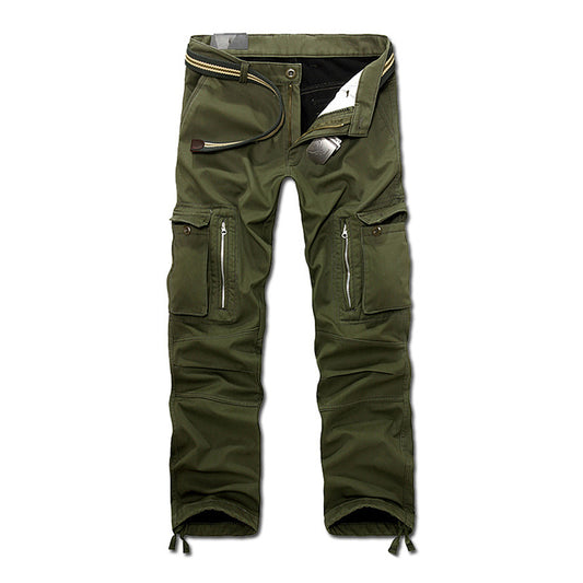 Casual Pockets Thicken Warm Winter Men's Cargo Pants - KINGEOUS