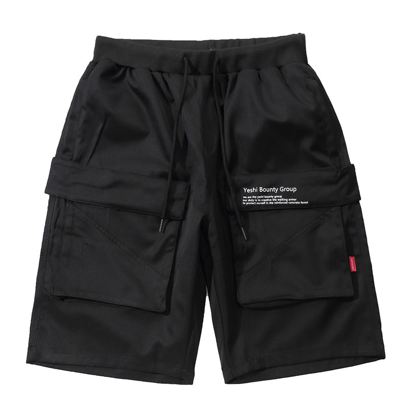 Fashion Cool Black Elastic Waist Men's Shorts