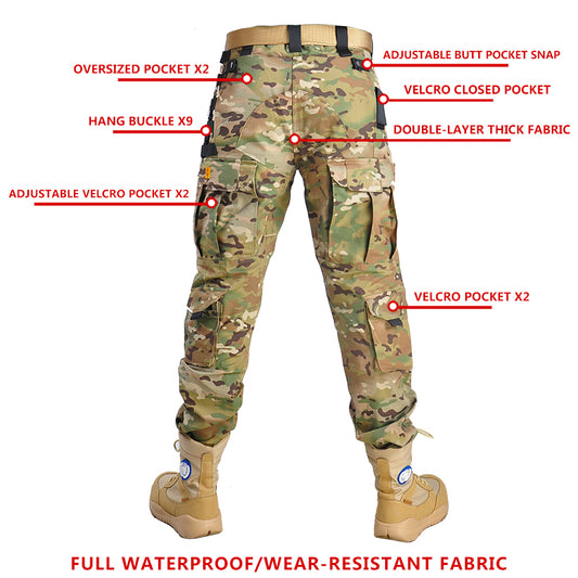 Outdoor Combat Hooded Suits Uniform Pants with Pads