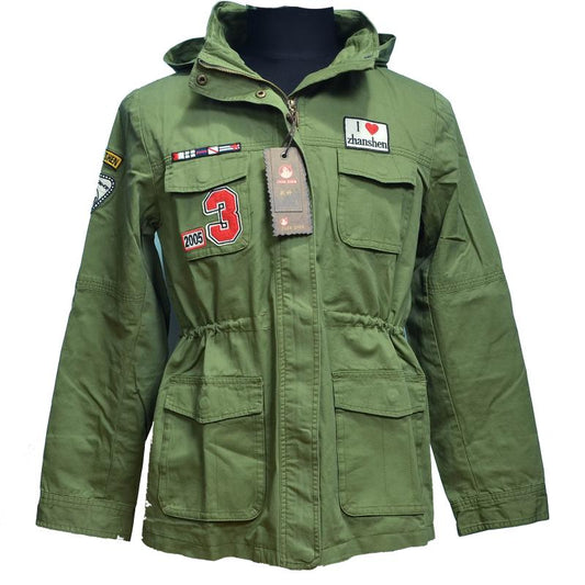 Outdoor Grass Green Men and Women Trench Coat
