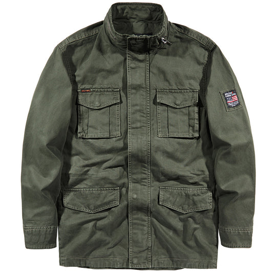 Chaqueta para hombres de collar de pie al aire libre a prueba de viento