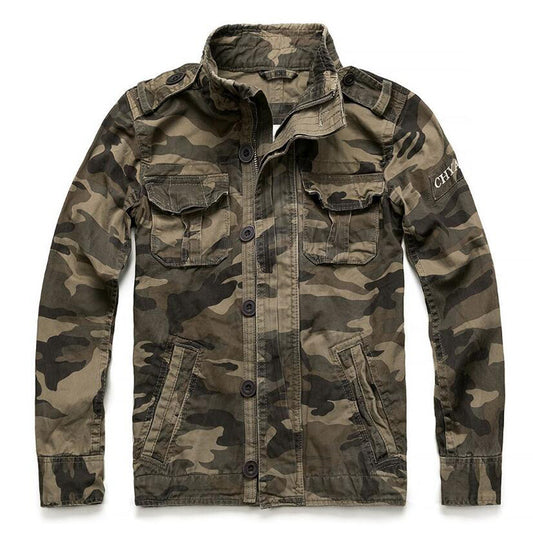 Casual Camouflage Military Pocket Cotton Men Jacket