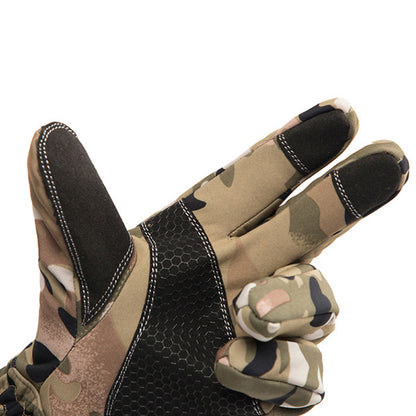 Esportes ao ar livre de inverno à prova d'água à prova d'água que quente e veludo acolchoado luvas de tela de toque acolchoadas