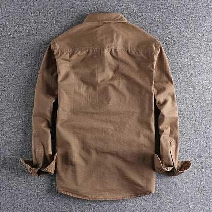 Demin Cotton Cargo Shirts Big Pockets Workwear