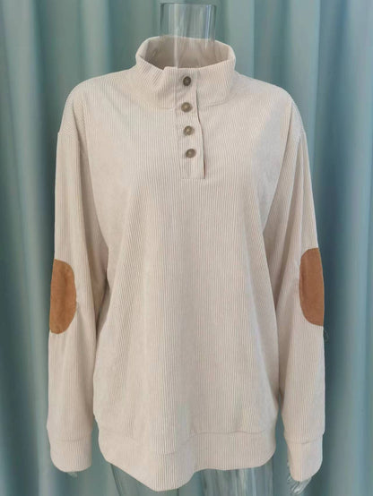 Corduroy Men Men Mollar Casual Stalp Stand Sweworkshirts