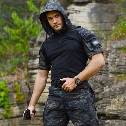 Camisetas masculinas com capuz de caça ao ar livre (HY805)